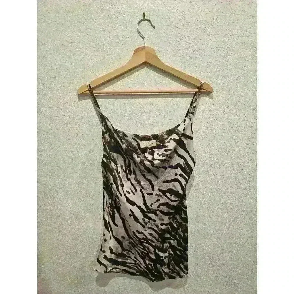 Sofia cowl neck y2k animal print sz s